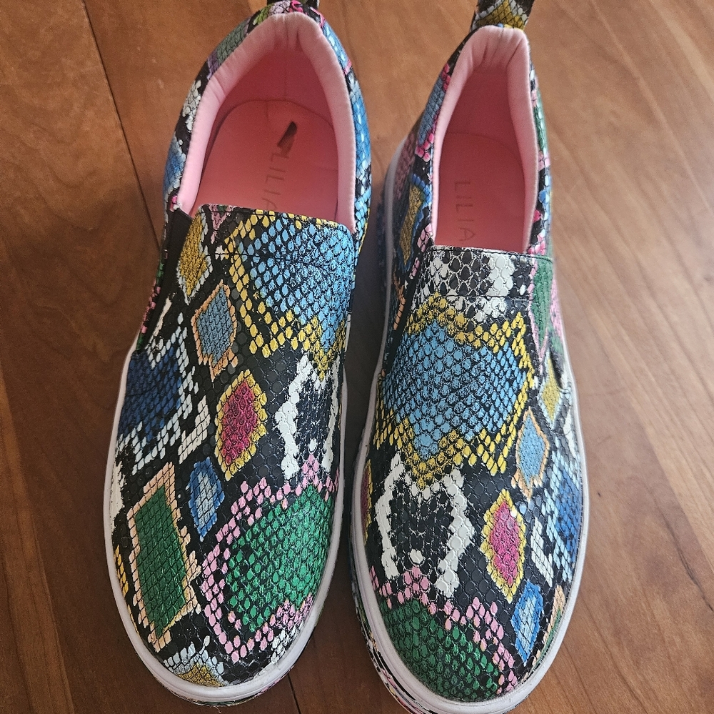 Women's Liliana Snake Skin Sneakers Shoe 8 1/2